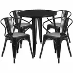 Flash Furniture CH-51090TH-4-18ARM-BK-GG Chair & Table Set, Outdoor