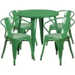 Flash Furniture CH-51090TH-4-18ARM-GN-GG Chair & Table Set, Outdoor
