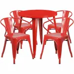 Flash Furniture CH-51090TH-4-18ARM-RED-GG Chair & Table Set, Outdoor