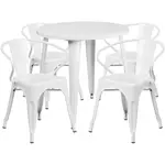 Flash Furniture CH-51090TH-4-18ARM-WH-GG Chair & Table Set, Outdoor