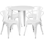 Flash Furniture CH-51090TH-4-18ARM-WH-GG Chair & Table Set, Outdoor