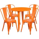 Flash Furniture CH-51090TH-4-18CAFE-OR-GG Chair & Table Set, Outdoor