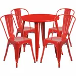 Flash Furniture CH-51090TH-4-18CAFE-RED-GG Chair & Table Set, Outdoor