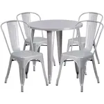 Flash Furniture CH-51090TH-4-18CAFE-SIL-GG Chair & Table Set, Outdoor