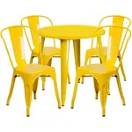 Flash Furniture CH-51090TH-4-18CAFE-YL-GG Chair & Table Set, Outdoor