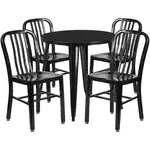 Flash Furniture CH-51090TH-4-18VRT-BK-GG Chair & Table Set, Outdoor