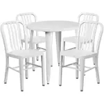 Flash Furniture CH-51090TH-4-18VRT-WH-GG Chair & Table Set, Outdoor