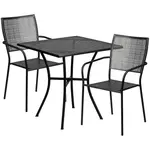 Flash Furniture CO-28SQ-02CHR2-BK-GG Chair & Table Set, Outdoor