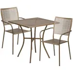 Flash Furniture CO-28SQ-02CHR2-GD-GG Chair & Table Set, Outdoor