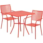 Flash Furniture CO-28SQ-02CHR2-RED-GG Chair & Table Set, Outdoor
