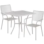 Flash Furniture CO-28SQ-02CHR2-SIL-GG Chair & Table Set, Outdoor