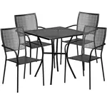 Flash Furniture CO-28SQ-02CHR4-BK-GG Chair & Table Set, Outdoor