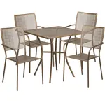 Flash Furniture CO-28SQ-02CHR4-GD-GG Chair & Table Set, Outdoor