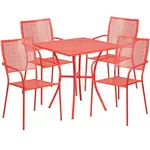 Flash Furniture CO-28SQ-02CHR4-RED-GG Chair & Table Set, Outdoor