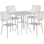 Flash Furniture CO-28SQ-02CHR4-SIL-GG Chair & Table Set, Outdoor