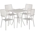 Flash Furniture CO-28SQ-02CHR4-SIL-GG Chair & Table Set, Outdoor