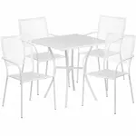 Flash Furniture CO-28SQ-02CHR4-WH-GG Chair & Table Set, Outdoor