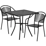 Flash Furniture CO-28SQ-03CHR2-BK-GG Chair & Table Set, Outdoor