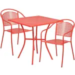 Flash Furniture CO-28SQ-03CHR2-RED-GG Chair & Table Set, Outdoor