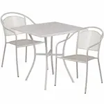Flash Furniture CO-28SQ-03CHR2-SIL-GG Chair & Table Set, Outdoor