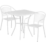 Flash Furniture CO-28SQ-03CHR2-WH-GG Chair & Table Set, Outdoor