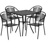 Flash Furniture CO-28SQ-03CHR4-BK-GG Chair & Table Set, Outdoor