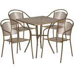 Flash Furniture CO-28SQ-03CHR4-GD-GG Chair & Table Set, Outdoor