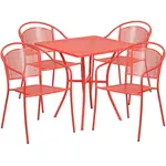 Flash Furniture CO-28SQ-03CHR4-RED-GG Chair & Table Set, Outdoor