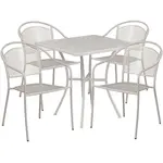 Flash Furniture CO-28SQ-03CHR4-SIL-GG Chair & Table Set, Outdoor