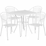 Flash Furniture CO-28SQ-03CHR4-WH-GG Chair & Table Set, Outdoor