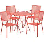 Flash Furniture CO-28SQF-02CHR4-RED-GG Chair & Table Set, Outdoor