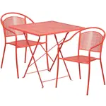 Flash Furniture CO-28SQF-03CHR2-RED-GG Chair & Table Set, Outdoor