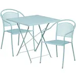 Flash Furniture CO-28SQF-03CHR2-SKY-GG Chair & Table Set, Outdoor