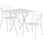 Flash Furniture CO-28SQF-03CHR2-WH-GG Chair & Table Set, Outdoor