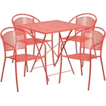 Flash Furniture CO-28SQF-03CHR4-RED-GG Chair & Table Set, Outdoor