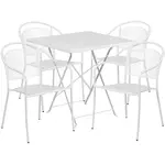Flash Furniture CO-28SQF-03CHR4-WH-GG Chair & Table Set, Outdoor