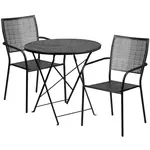 Flash Furniture CO-30RDF-02CHR2-BK-GG Chair & Table Set, Outdoor