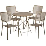 Flash Furniture CO-30RDF-02CHR4-GD-GG Chair & Table Set, Outdoor