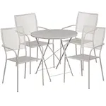 Flash Furniture CO-30RDF-02CHR4-SIL-GG Chair & Table Set, Outdoor