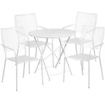 Flash Furniture CO-30RDF-02CHR4-WH-GG Chair & Table Set, Outdoor