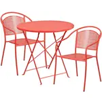 Flash Furniture CO-30RDF-03CHR2-RED-GG Chair & Table Set, Outdoor