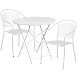 Flash Furniture CO-30RDF-03CHR2-WH-GG Chair & Table Set, Outdoor