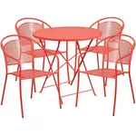 Flash Furniture CO-30RDF-03CHR4-RED-GG Chair & Table Set, Outdoor