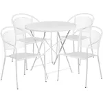 Flash Furniture CO-30RDF-03CHR4-WH-GG Chair & Table Set, Outdoor