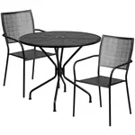Flash Furniture CO-35RD-02CHR2-BK-GG Chair & Table Set, Outdoor