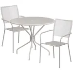Flash Furniture CO-35RD-02CHR2-SIL-GG Chair & Table Set, Outdoor