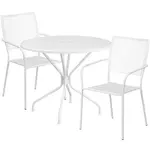 Flash Furniture CO-35RD-02CHR2-WH-GG Chair & Table Set, Outdoor