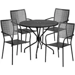 Flash Furniture CO-35RD-02CHR4-BK-GG Chair & Table Set, Outdoor
