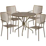 Flash Furniture CO-35RD-02CHR4-GD-GG Chair & Table Set, Outdoor