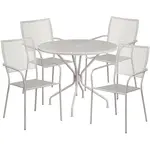 Flash Furniture CO-35RD-02CHR4-SIL-GG Chair & Table Set, Outdoor